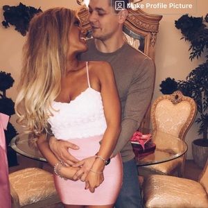 Baby pink rosette bustier